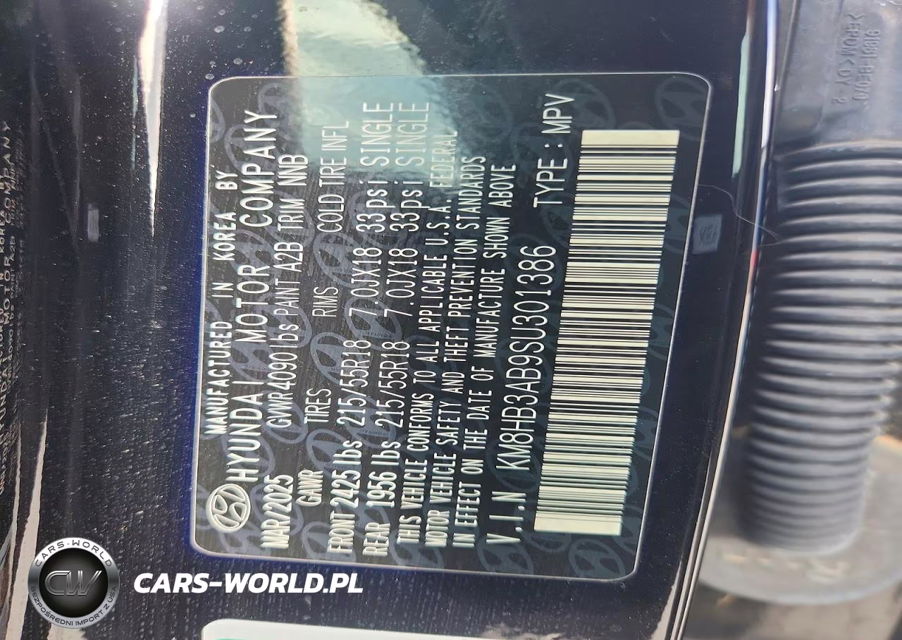 2025 Hyundai Kona Sel VIN:KM8HB3AB9SU301386 - 12