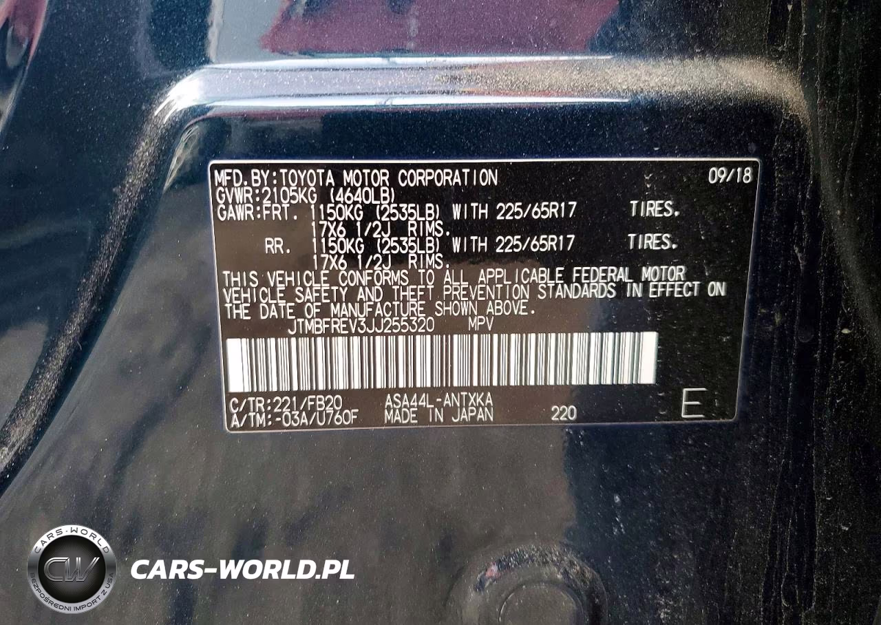 2018 Toyota Rav4 Le VIN:JTMBFREV3JJ255320 - 12