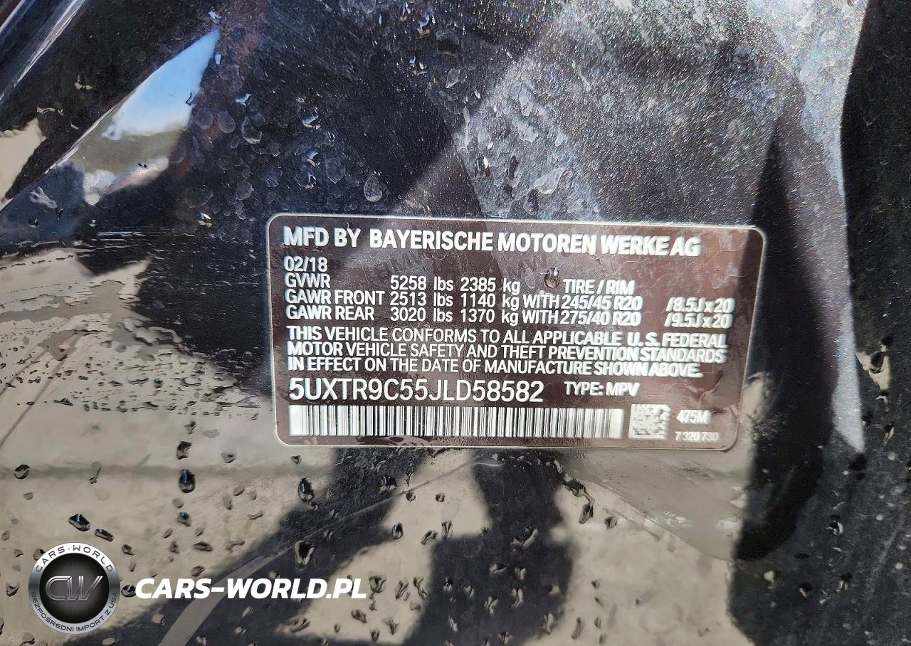 2018 BMW X3 xDrive30I VIN:5UXTR9C55JLD58582 - 13