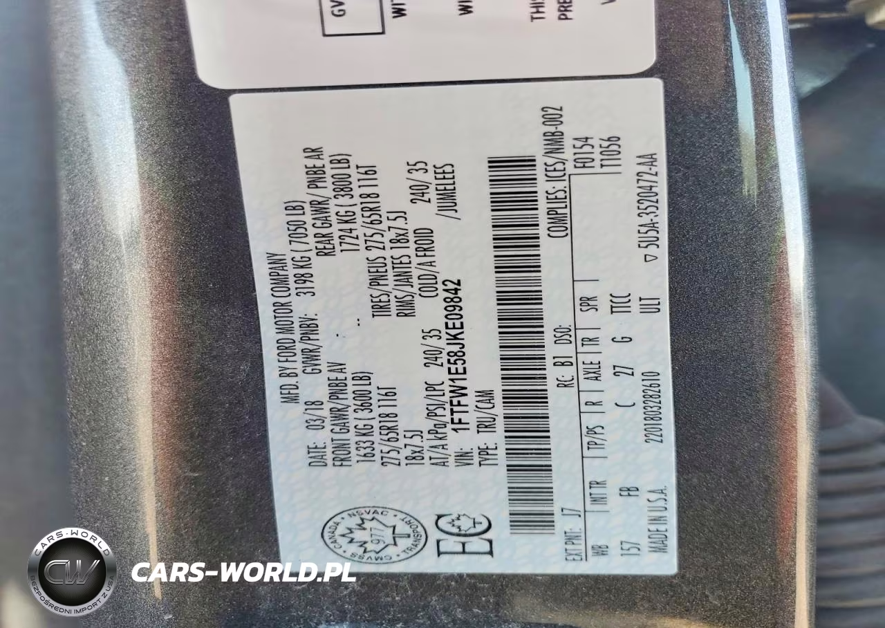 2018 Ford F150 Supercrew VIN:1FTFW1E58JKE09842 - 12