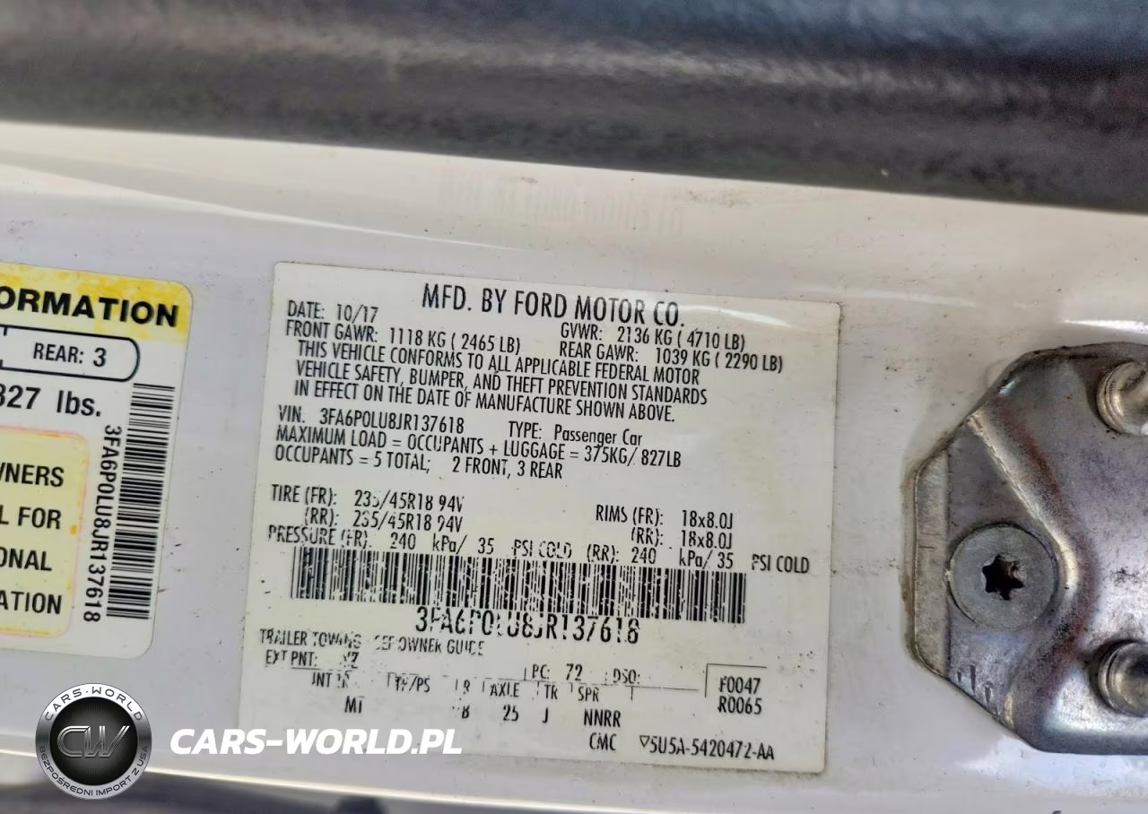 2018 Ford Fusion Se Hybrid VIN:3FA6P0LU8JR137618 - 12