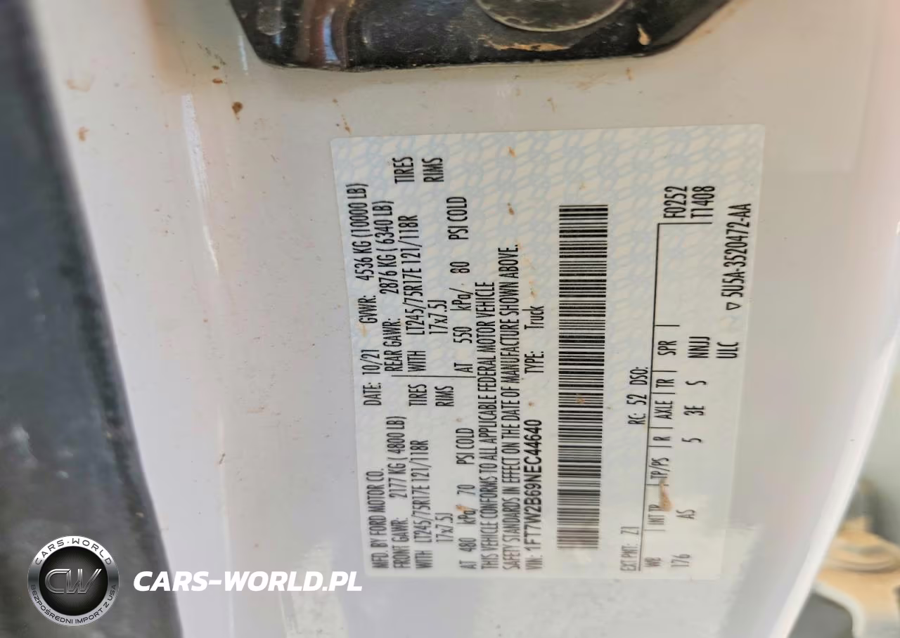 2022 Ford F250 Super Duty VIN:1FT7W2B69NEC44640 - 13