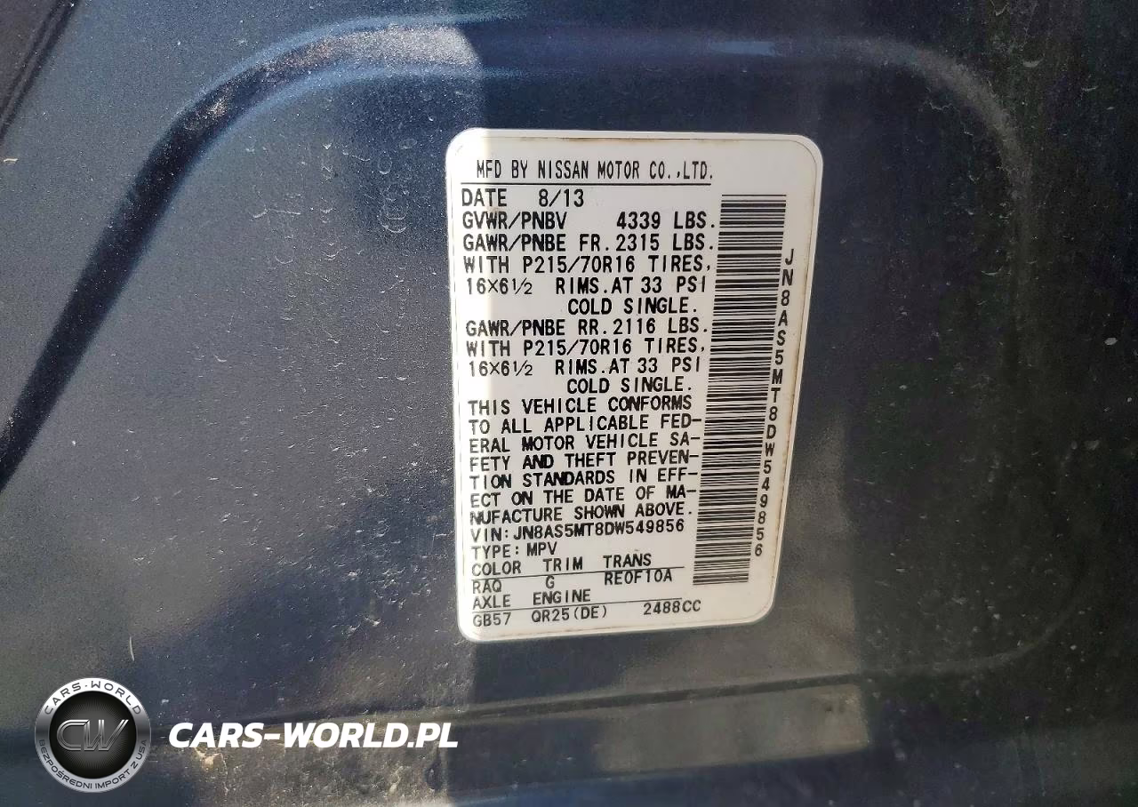 2013 Nissan Rogue S VIN:JN8AS5MT8DW549856 - 13