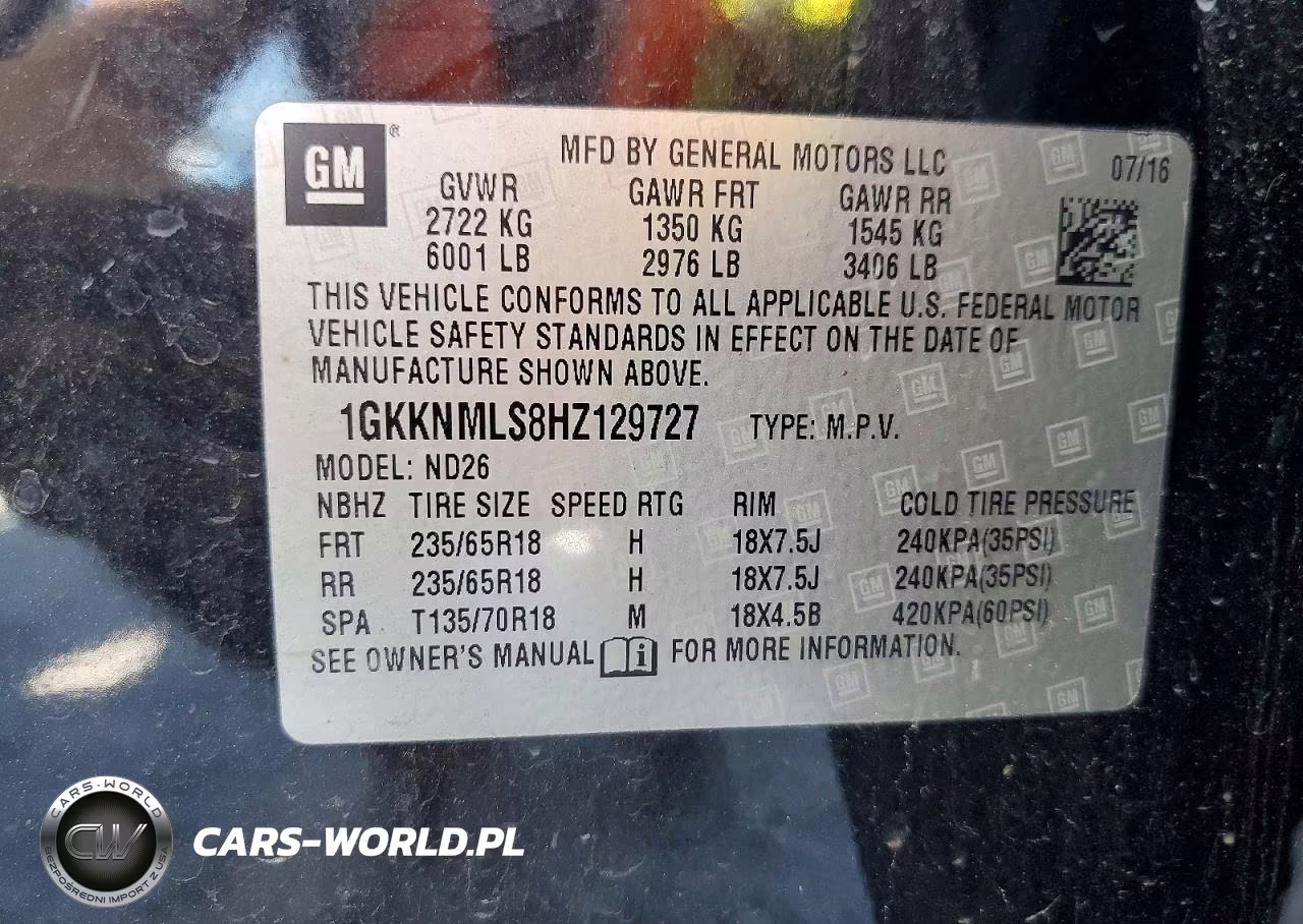 2017 GMC Acadia Slt-1 VIN:1GKKNMLS8HZ129727 - 14