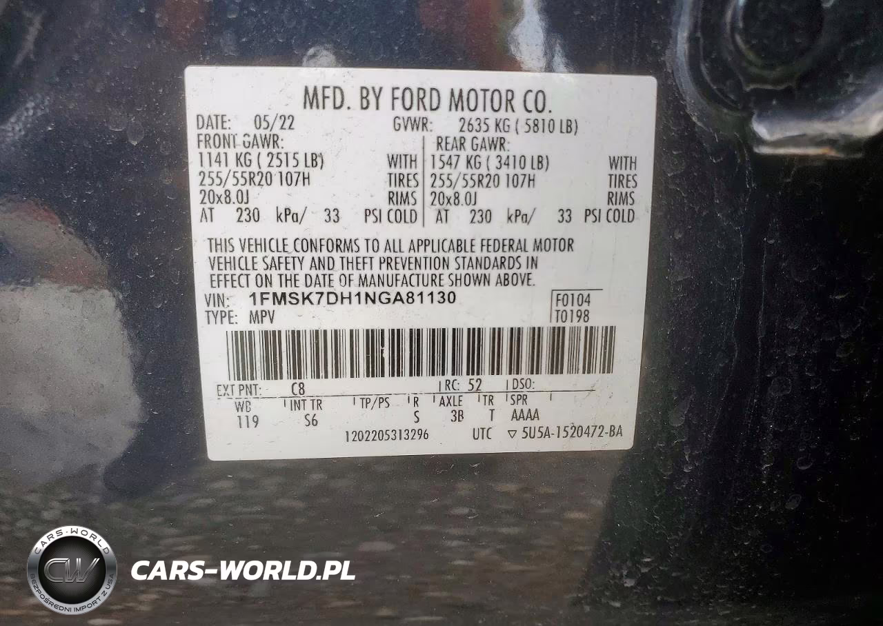 2022 Ford Explorer Xlt VIN:1FMSK7DH1NGA81130 - 14
