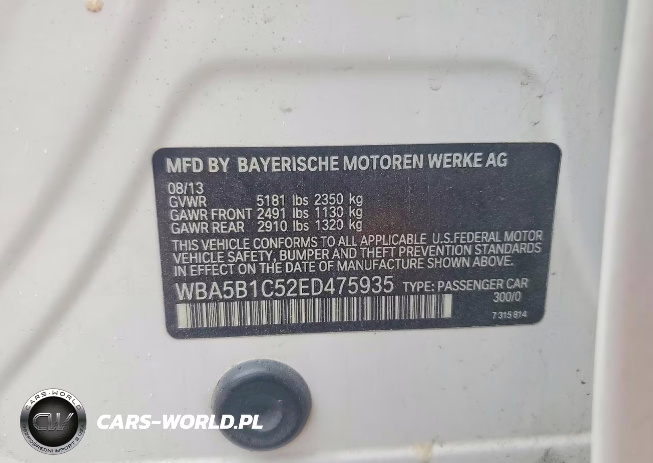2014 BMW 535 I VIN:WBA5B1C52ED475935 - 13