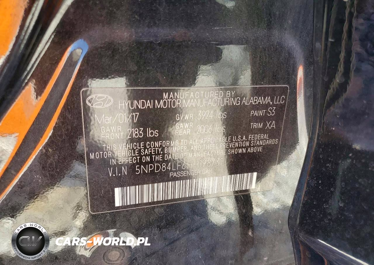 2017 Hyundai Elantra Se VIN:5NPD84LF6HH198731 - 12