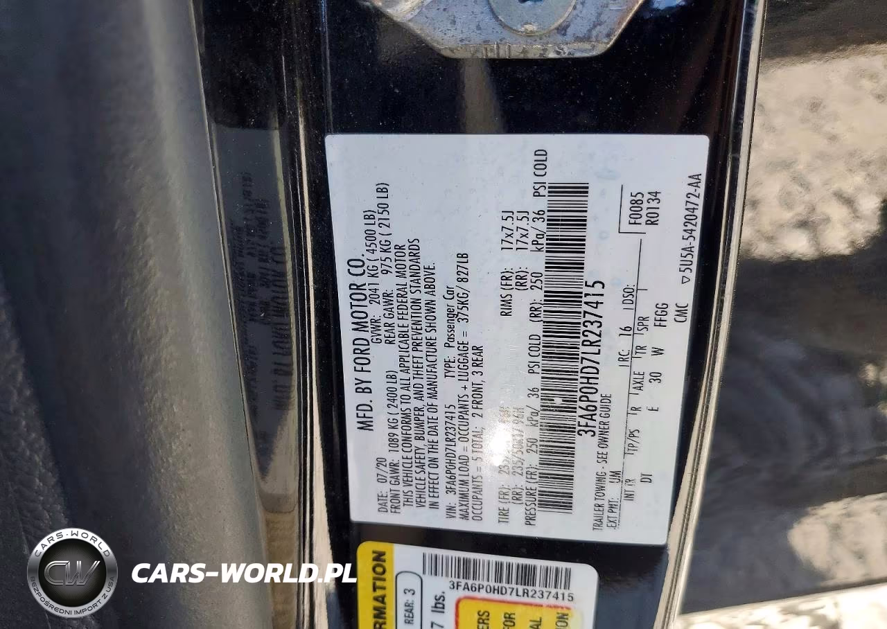 2020 Ford Fusion Se VIN:3FA6P0HD7LR237415 - 12