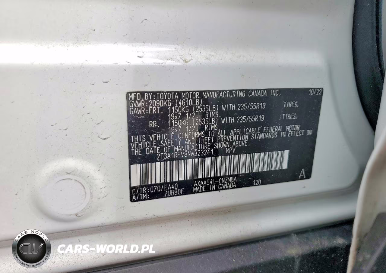 2022 Toyota Rav4 Xle Premium VIN:2T3A1RFV8NW323241 - 13
