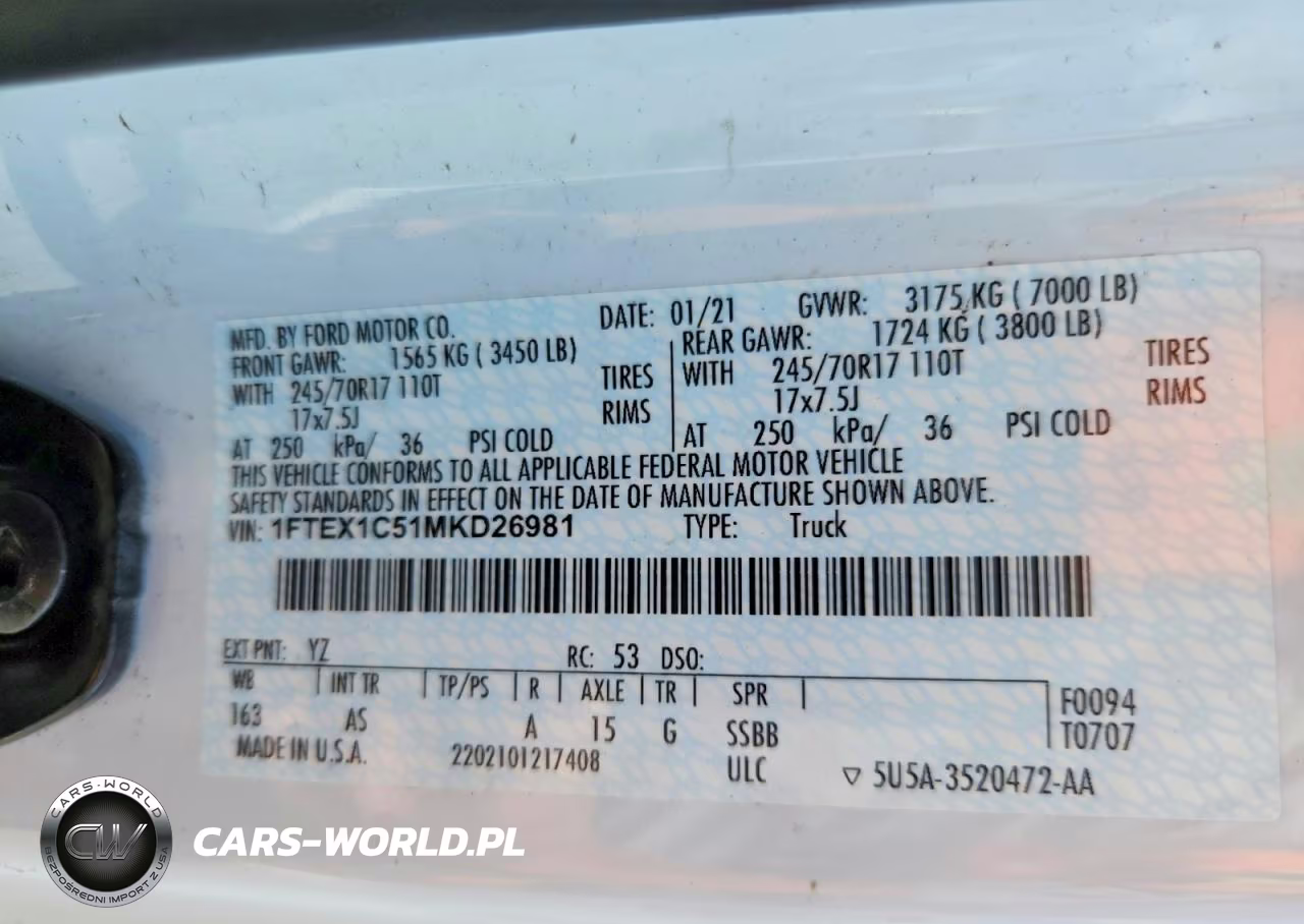 2021 Ford F150 Super Cab VIN:1FTEX1C51MKD26981 - 13