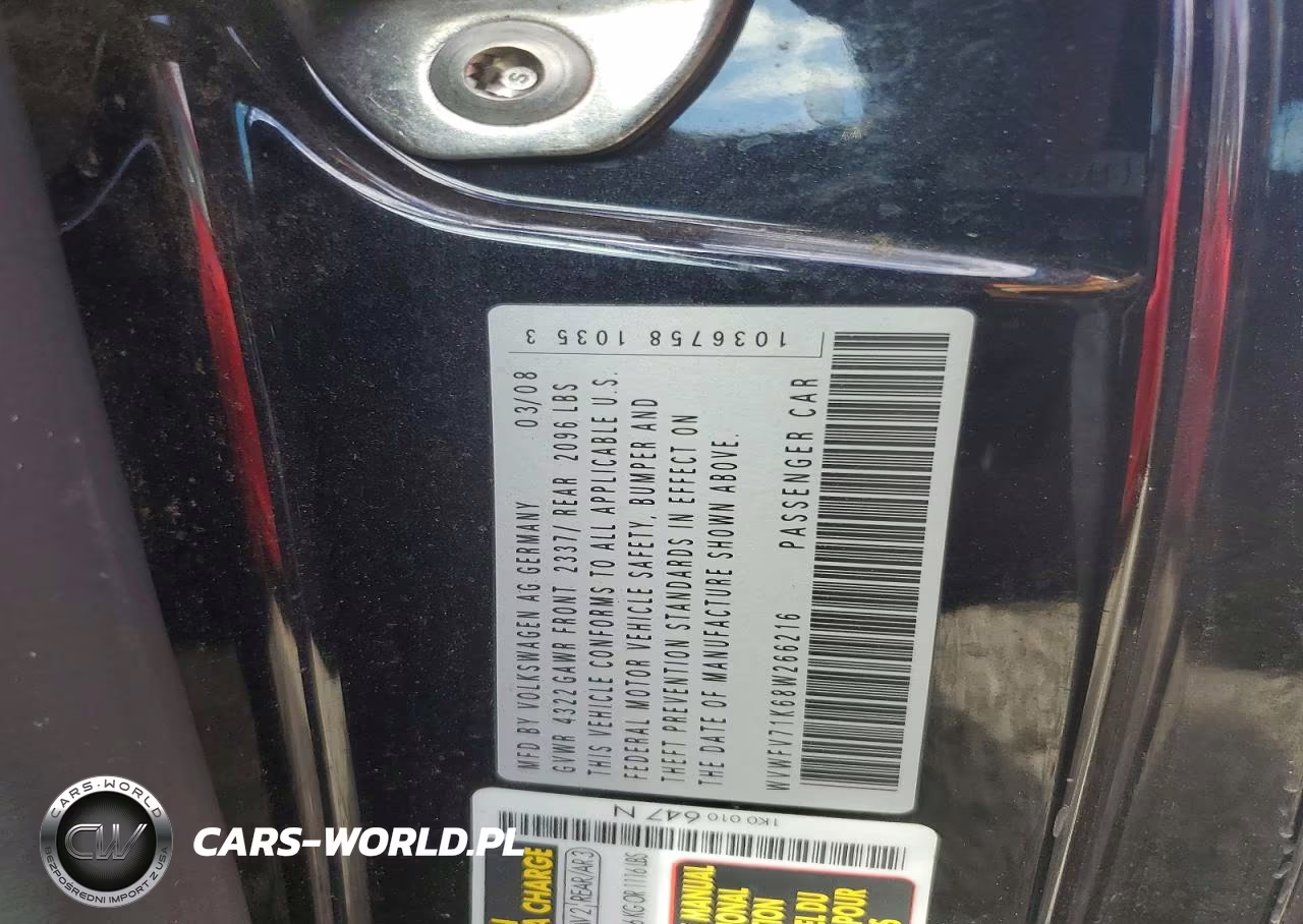 2008 Volkswagen Gti VIN:WVWFV71K68W266216 - 12