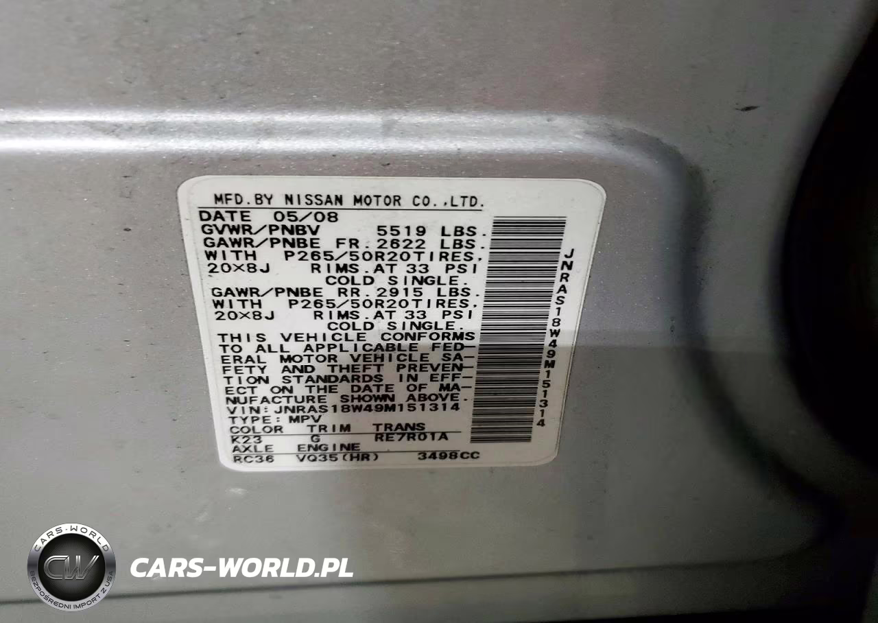 2009 Infiniti Fx35 Base VIN:JNRAS18W49M151314 - 12