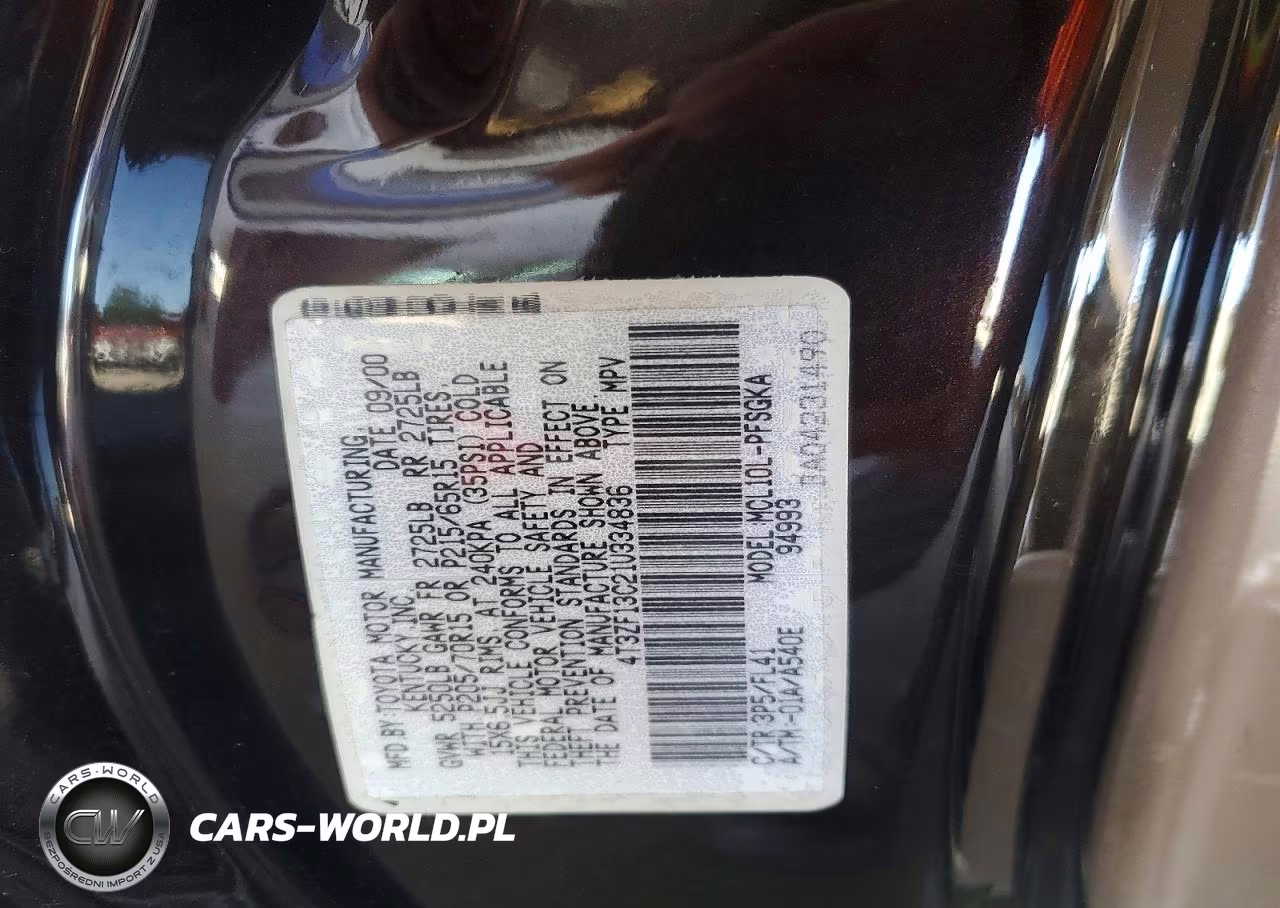 2001 Toyota Sienna Xle VIN:4T3ZF13C21U334836 - 13