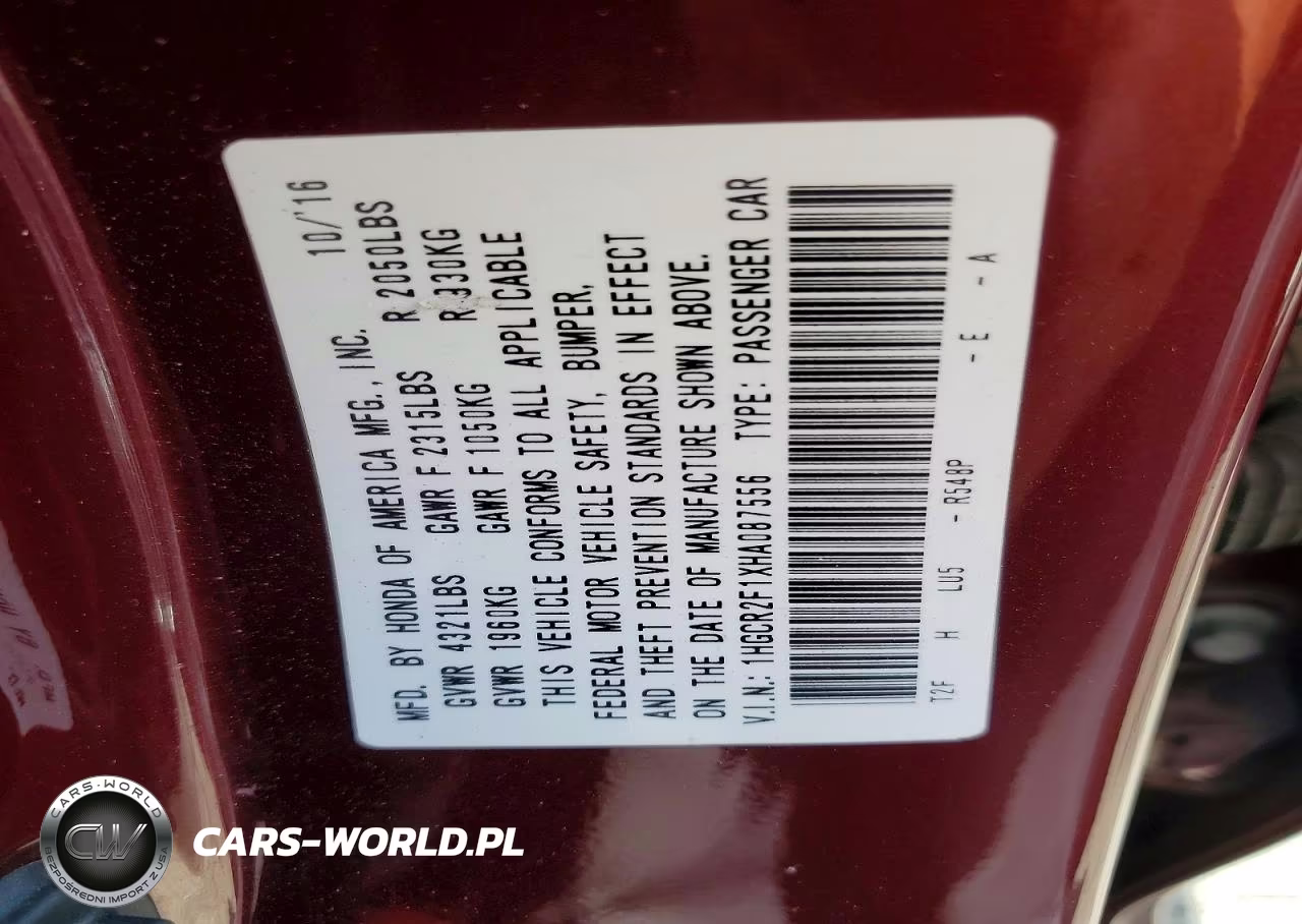 2017 Honda Accord Sport Special Edition VIN:1HGCR2F1XHA087556 - 12