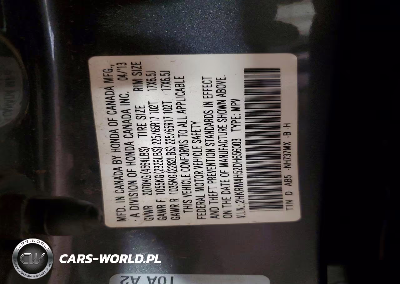 2013 Honda Cr-V Ex VIN:2HKRM4H52DH656003 - 13