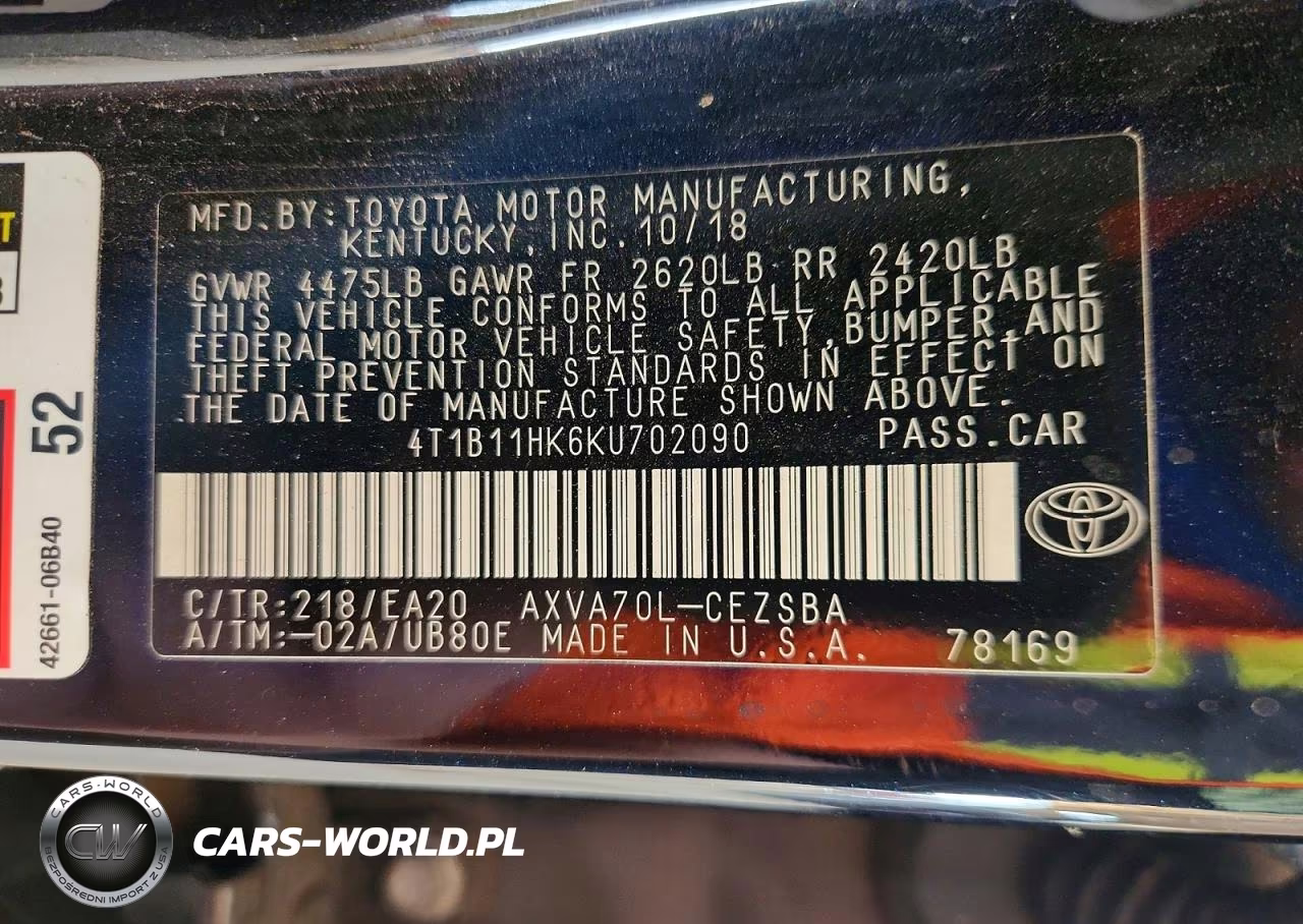 2019 Toyota Camry Se VIN:4T1B11HK6KU702090 - 13