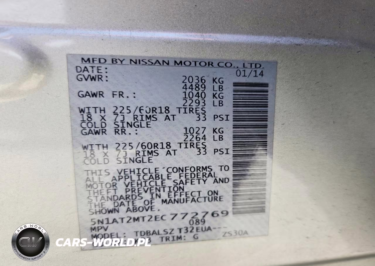 2014 Nissan Rogue Sl VIN:5N1AT2MT2EC772769 - 14