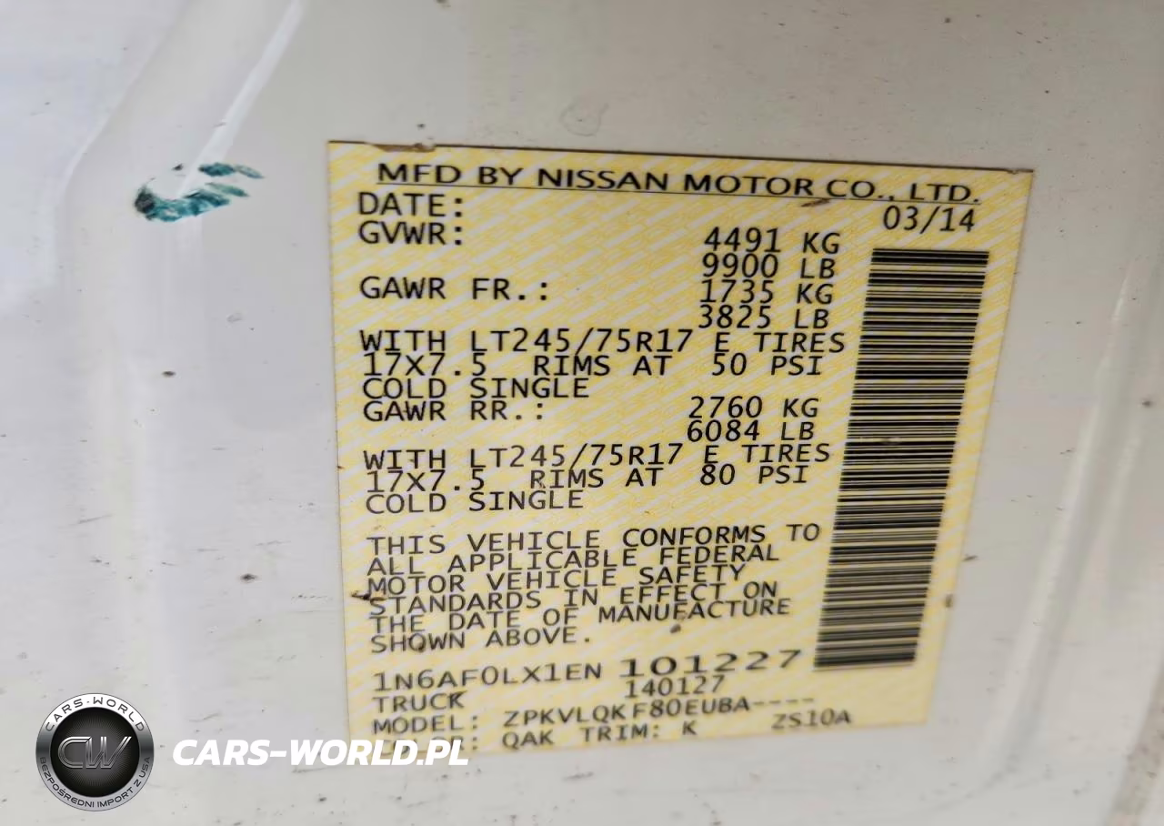 2014 Nissan Nv 2500 Hd S VIN:1N6AF0LX1EN101227 - 13