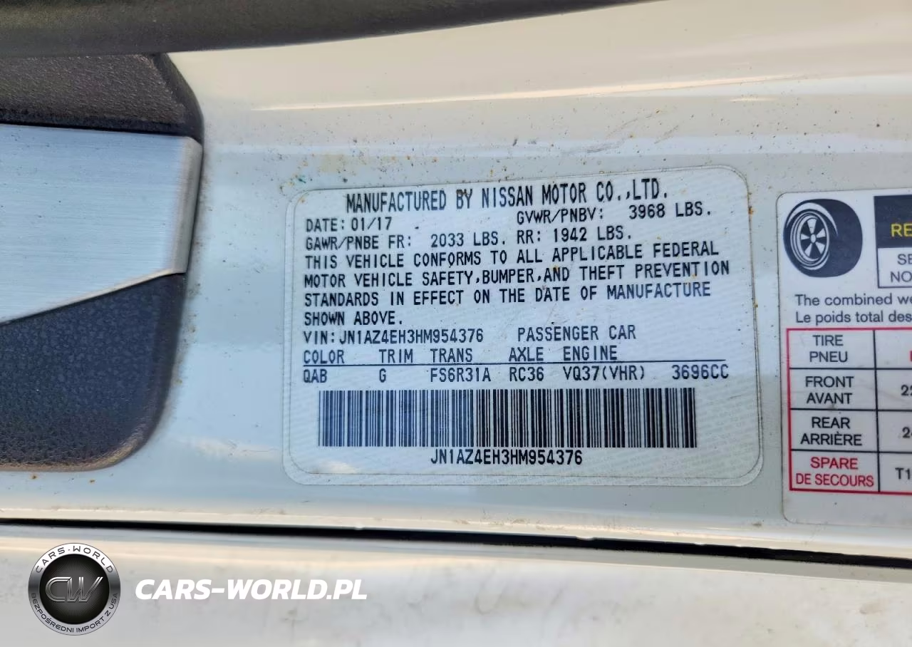 2017 Nissan 370Z Base VIN:JN1AZ4EH3HM954376 - 13