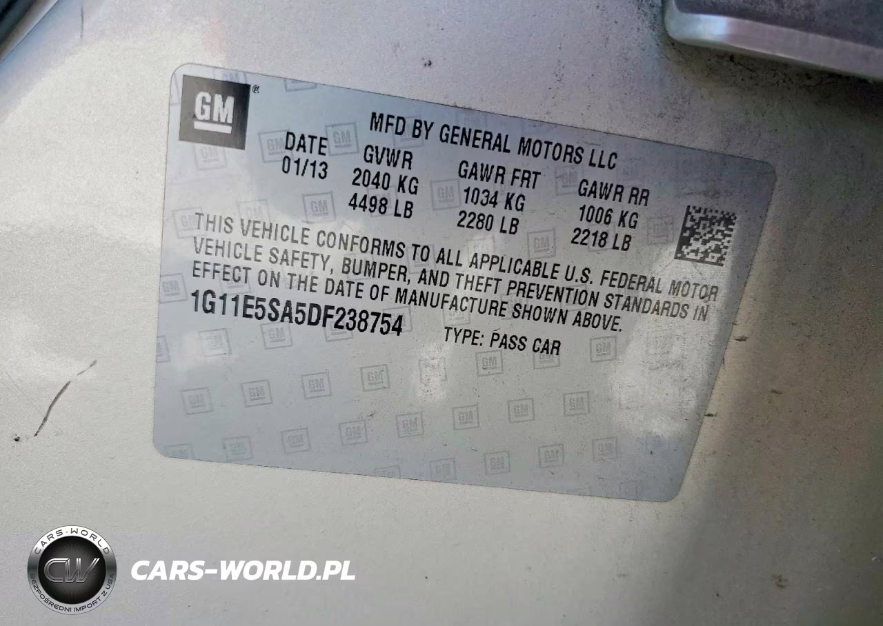 2013 Chevrolet Malibu 2Lt VIN:1G11E5SA5DF238754 - 13