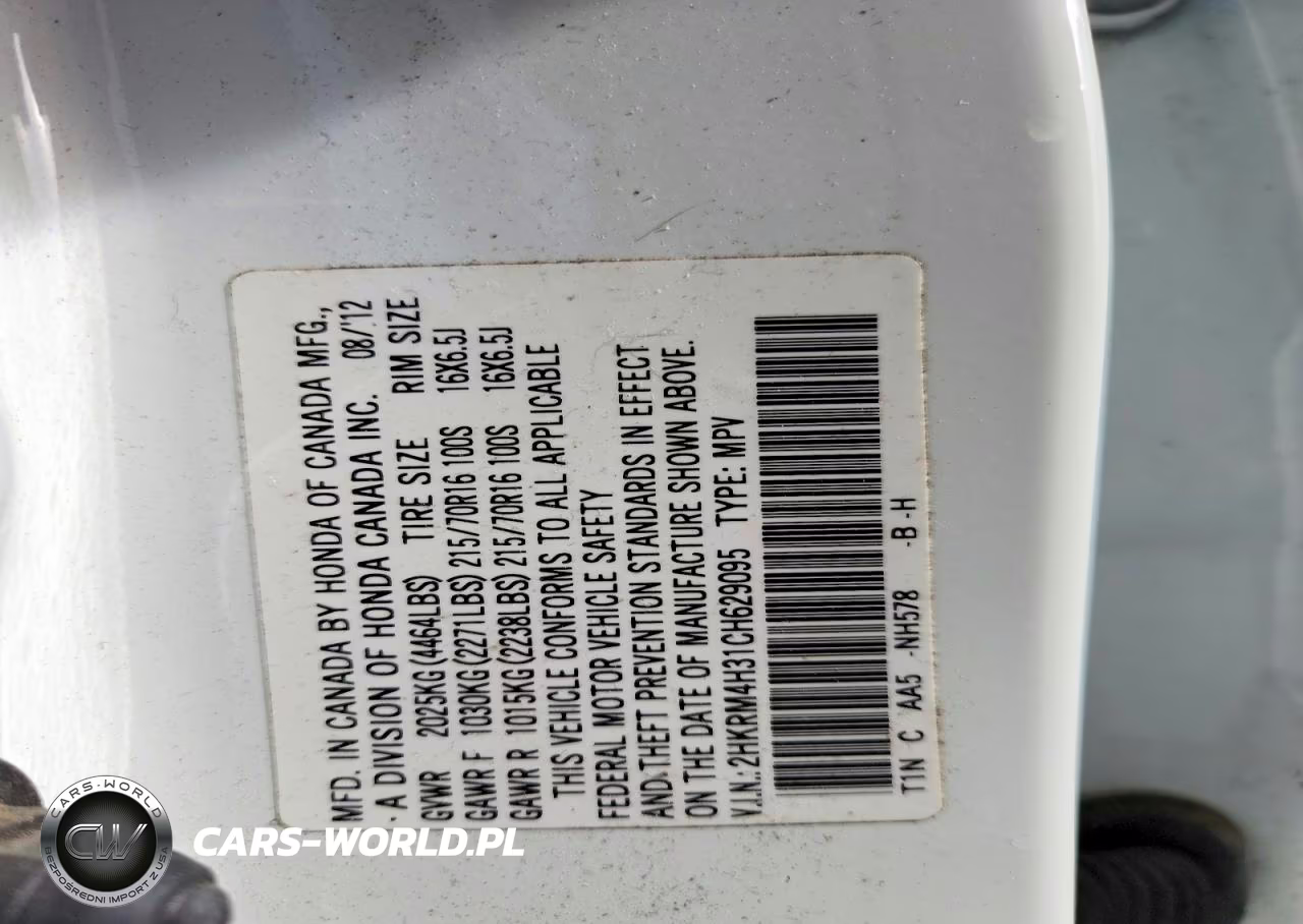 2012 Honda Cr-V Lx VIN:2HKRM4H31CH629095 - 13