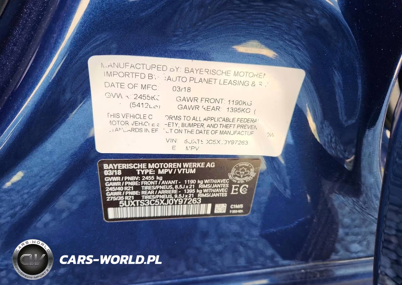 2018 BMW X3 xDrivem40I VIN:5UXTS3C5XJ0Y97263 - 12