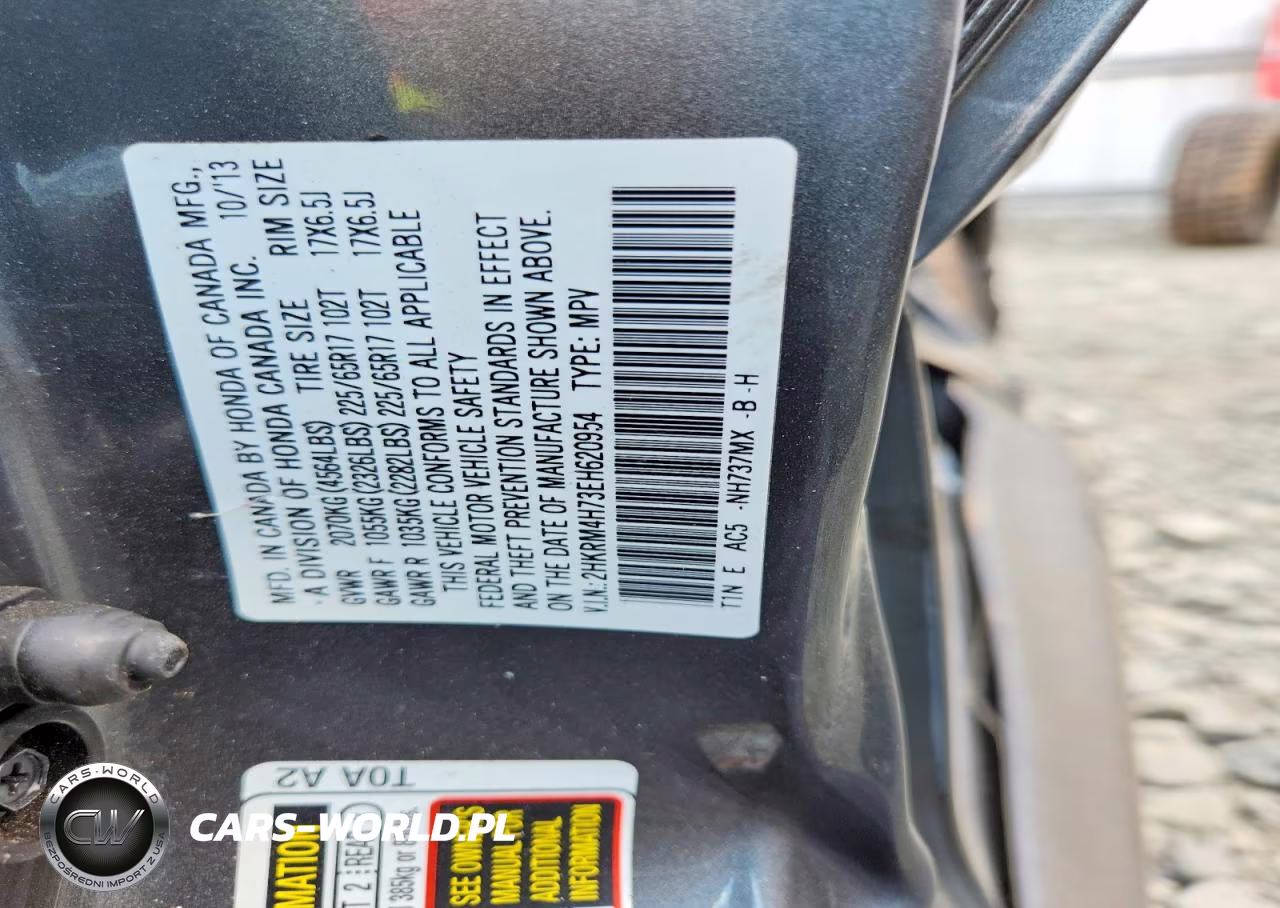 2014 Honda Cr-V Exl VIN:2HKRM4H73EH620954 - 13
