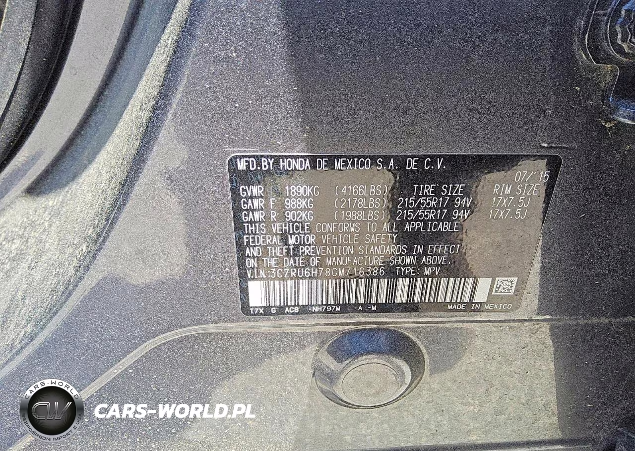 2016 Honda Hr-V Exl VIN:3CZRU6H78GM716386 - 13