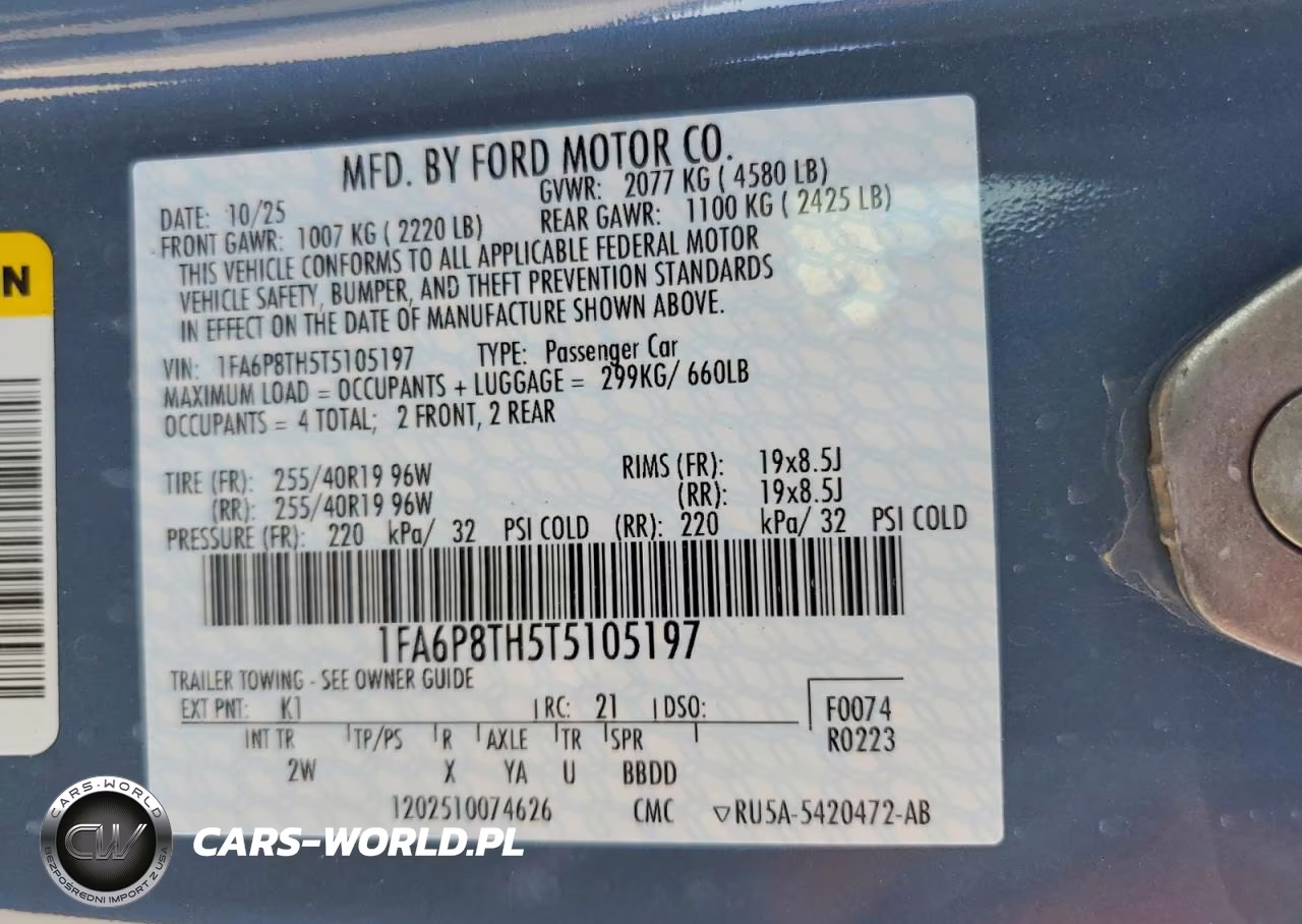 2026 Ford Mustang VIN:1FA6P8TH5T5105197 - 12