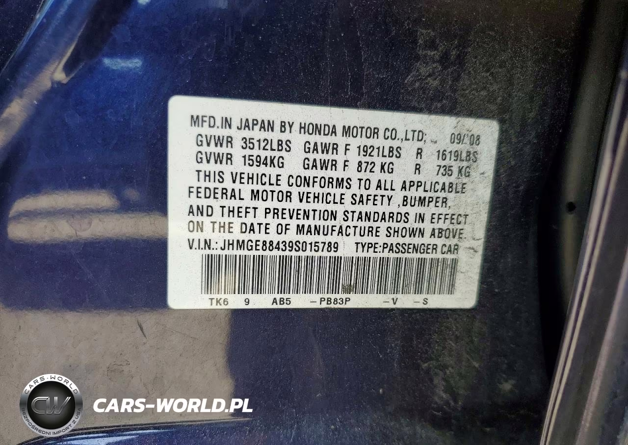 2009 Honda Fit Automatic VIN:JHMGE88439S015789 - 13