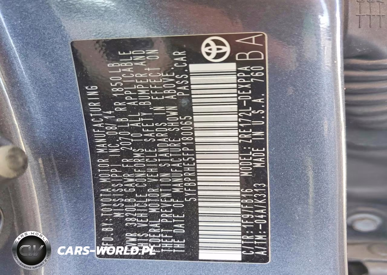 2015 Toyota Corolla Le Eco Plus VIN:5YFBPRHE5FP180065 - 13