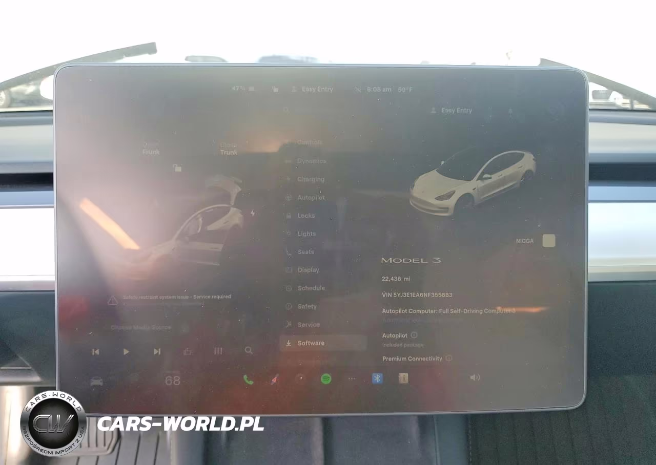 2022 Tesla Model 3 VIN:5YJ3E1EA6NF355883 - 9