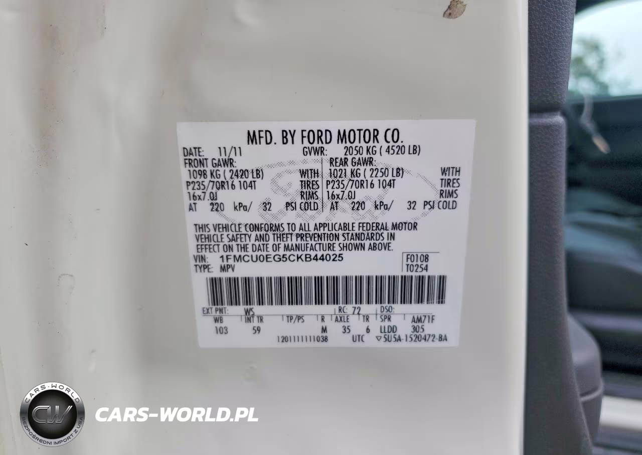 2012 Ford Escape Limited VIN:1FMCU0EG5CKB44025 - 13
