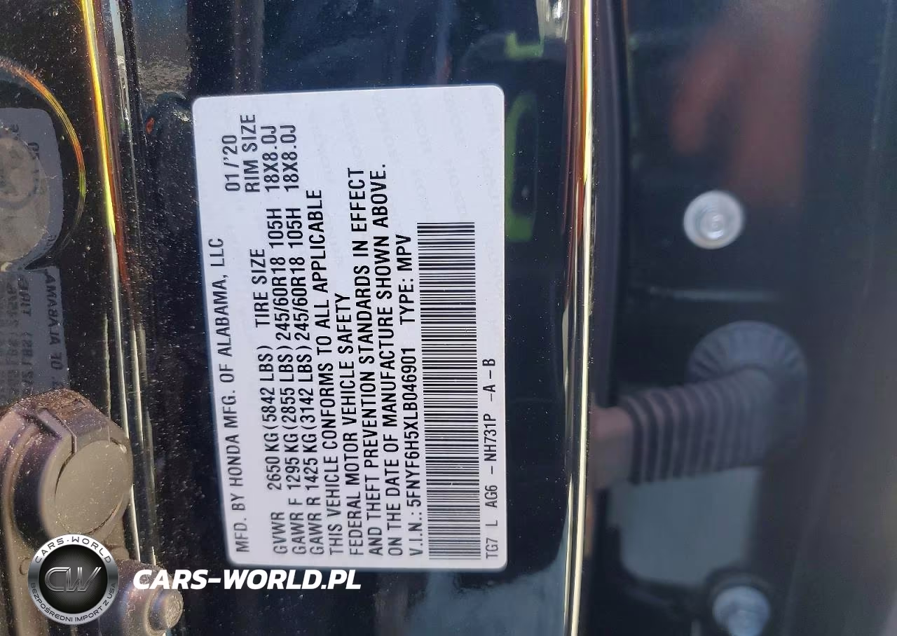 2020 Honda Pilot Exl VIN:5FNYF6H5XLB046901 - 14