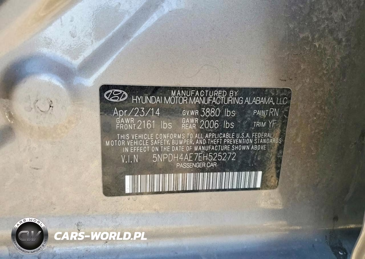2014 Hyundai Elantra Se VIN:5NPDH4AE7EH525272 - 13