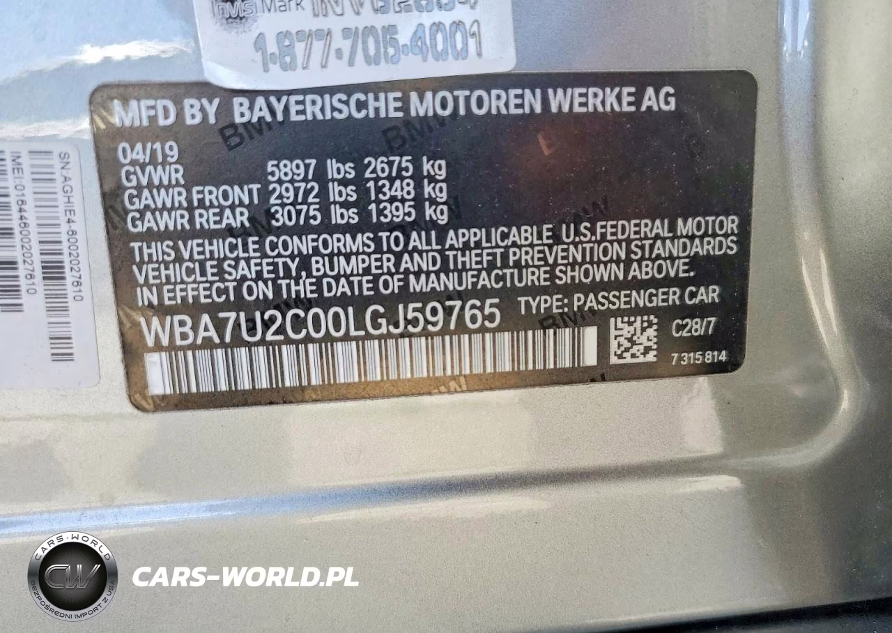 2020 BMW 750 Xi VIN:WBA7U2C00LGJ59765 - 12