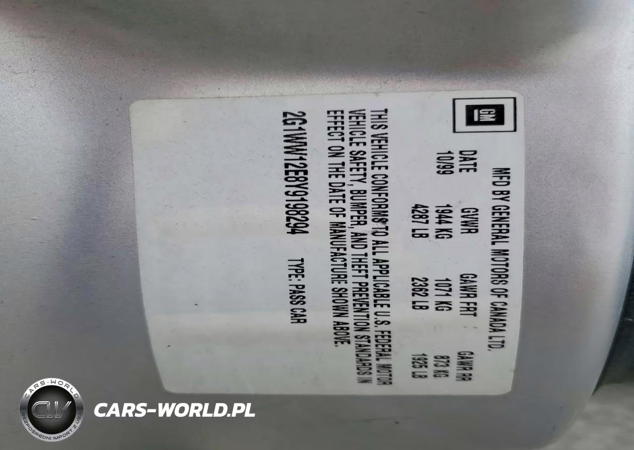 2000 Chevrolet Monte Carlo Ls VIN:2G1WW12E8Y9198294 - 12