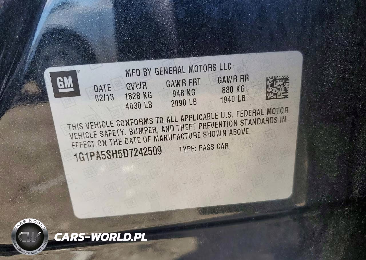 2013 Chevrolet Cruze Ls VIN:1G1PA5SH5D7242509 - 12