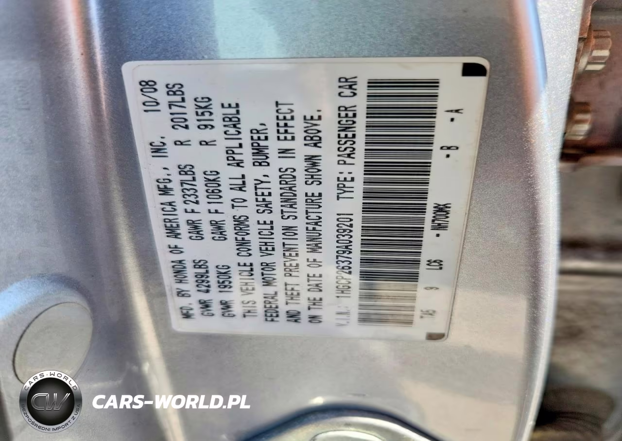 2009 Honda Accord Lx VIN:1HGCP26379A039201 - 12