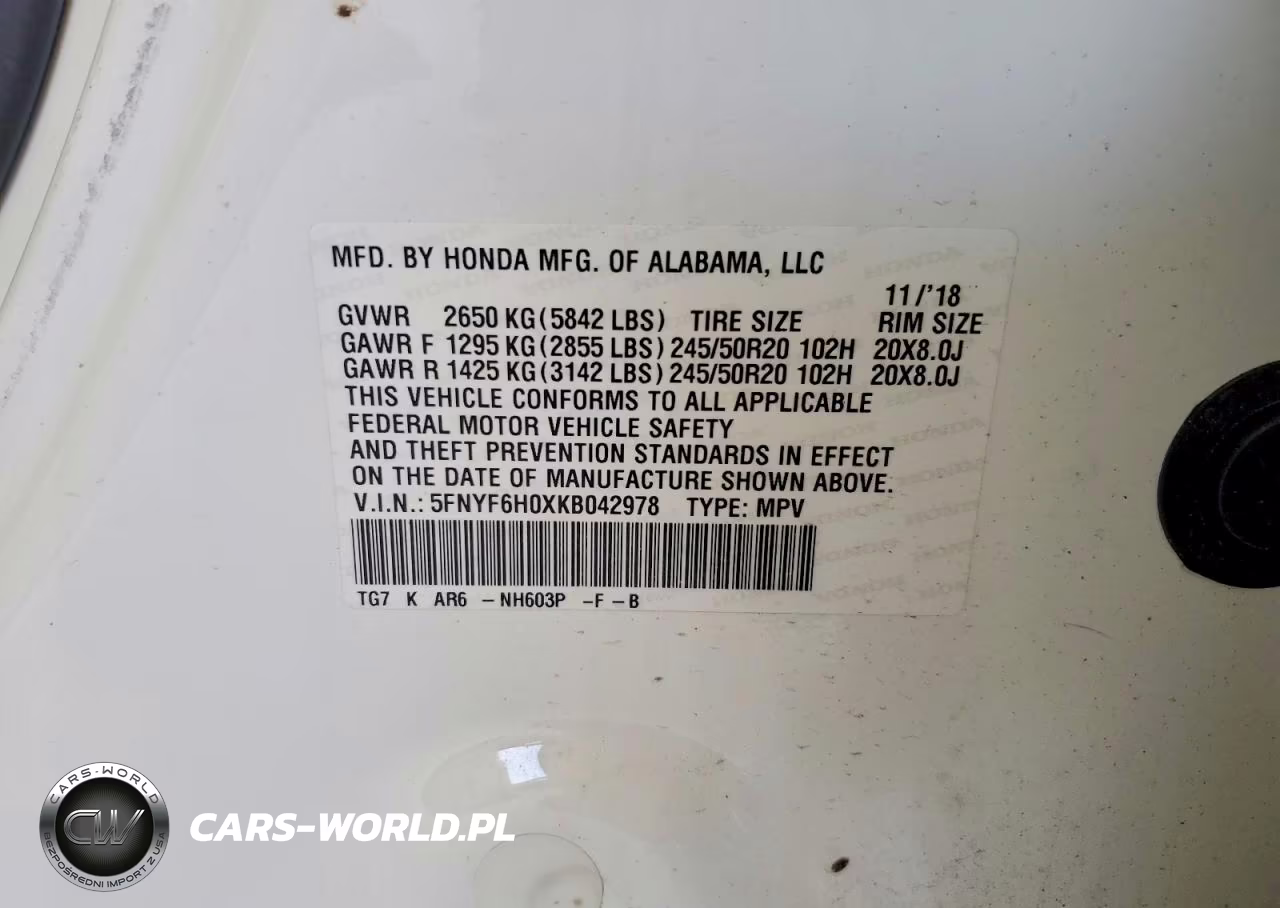 2019 Honda Pilot Elite VIN:5FNYF6H0XKB042978 - 12