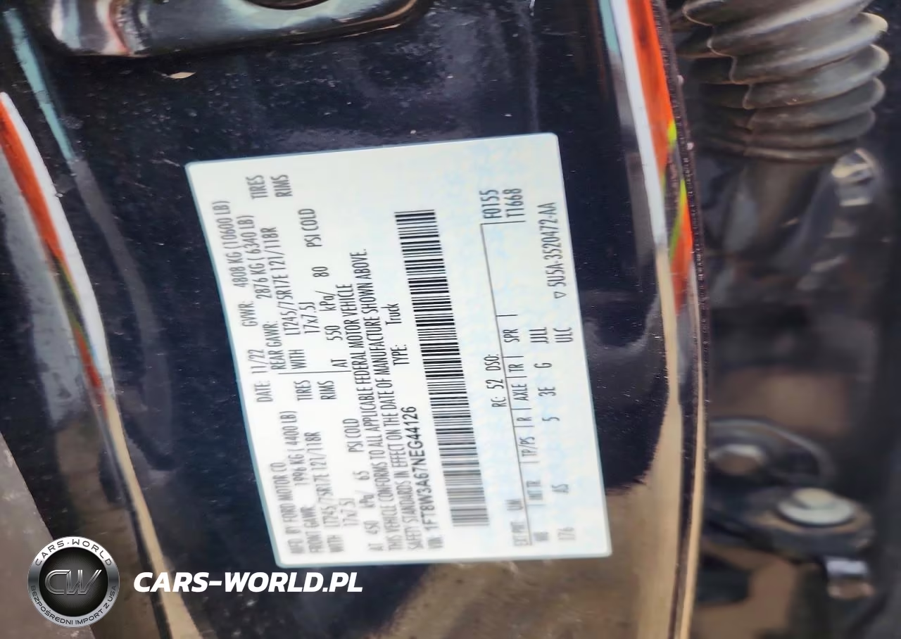 2022 Ford F350 Super Duty VIN:1FT8W3A67NEG44126 - 12