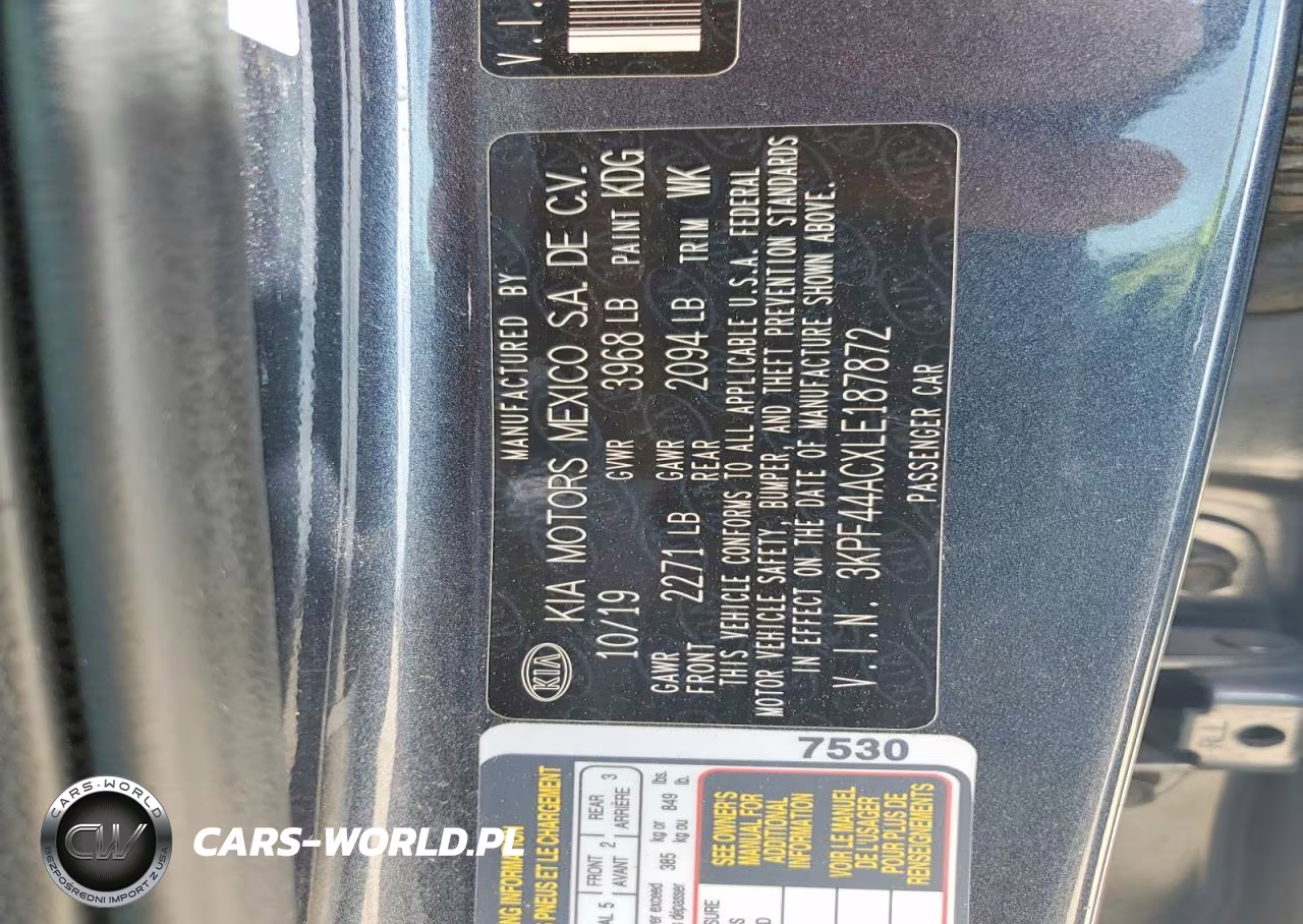 2020 Kia Forte Gt VIN:3KPF44ACXLE187872 - 12