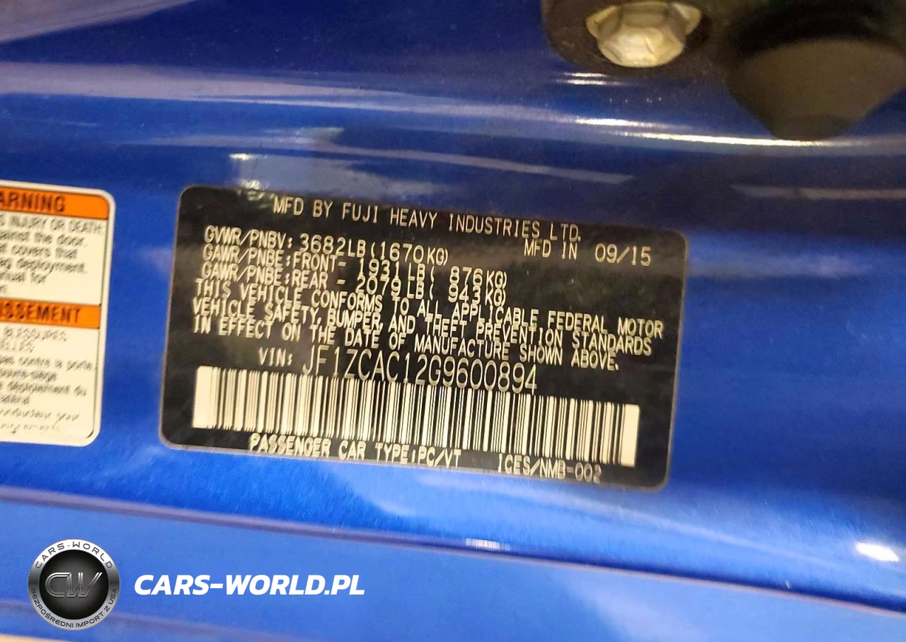 2016 Subaru Brz 2.0 Limited VIN:JF1ZCAC12G9600894 - 12