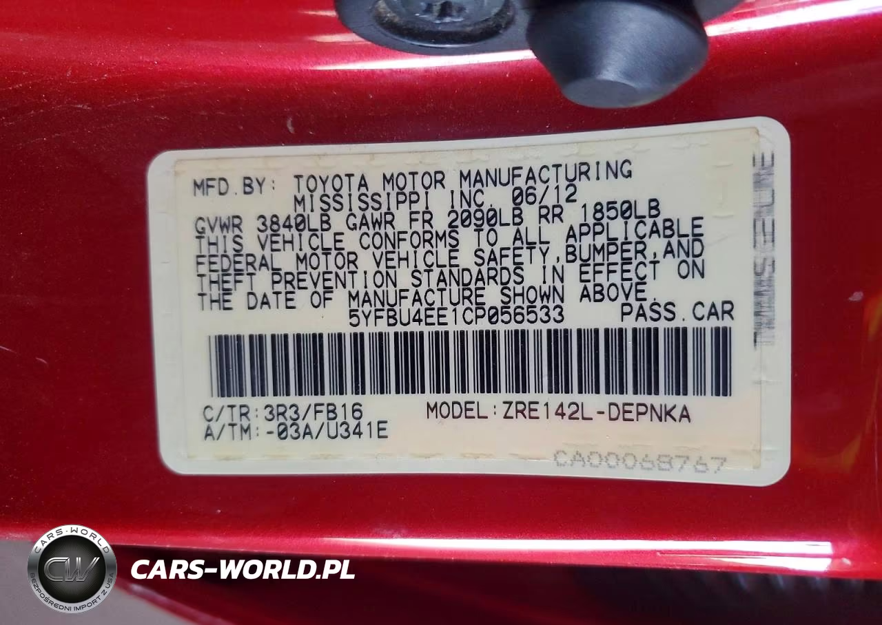 2012 Toyota Corolla Le VIN:5YFBU4EE1CP056533 - 13