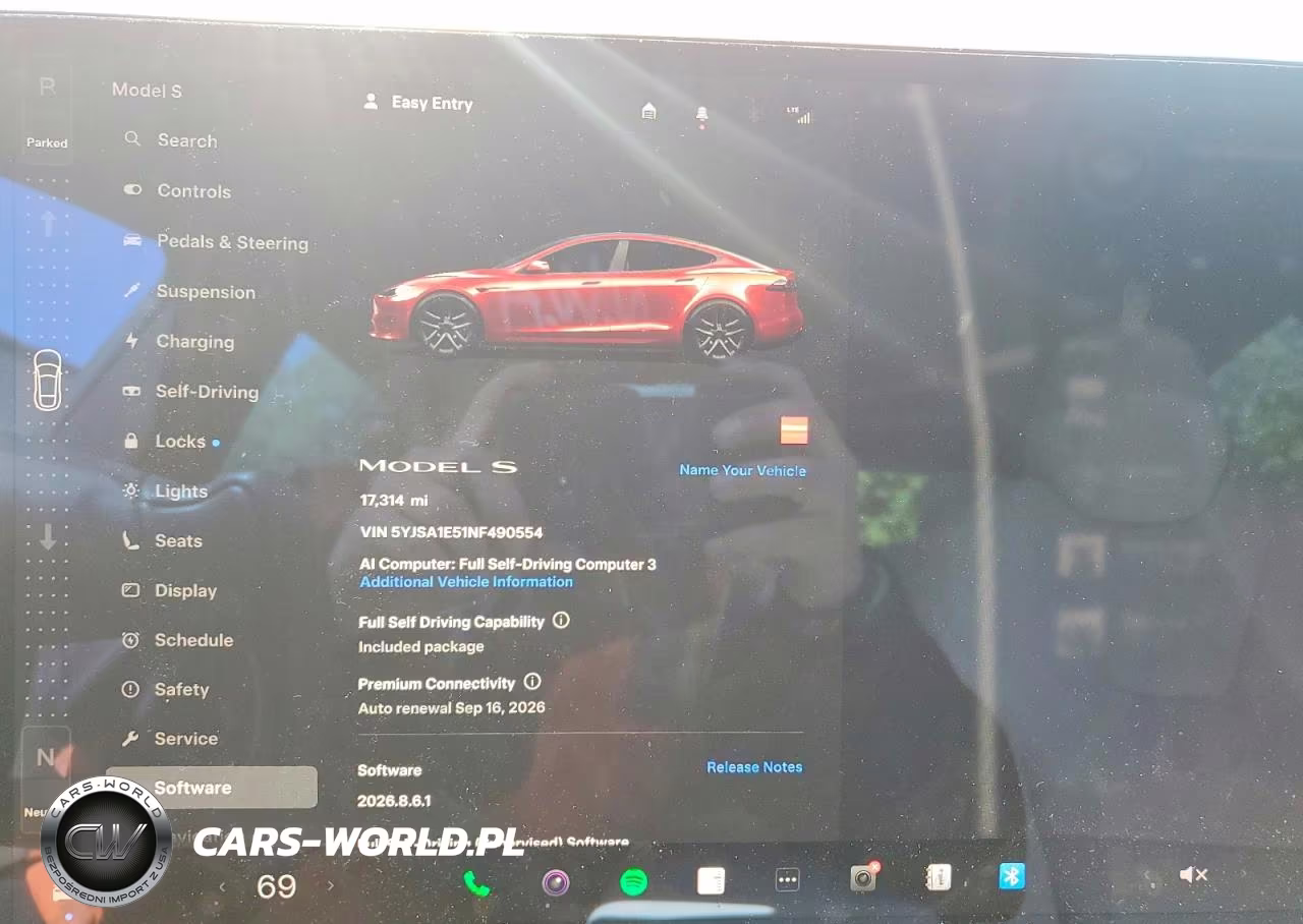 2022 Tesla Model S VIN:5YJSA1E51NF490554 - 9