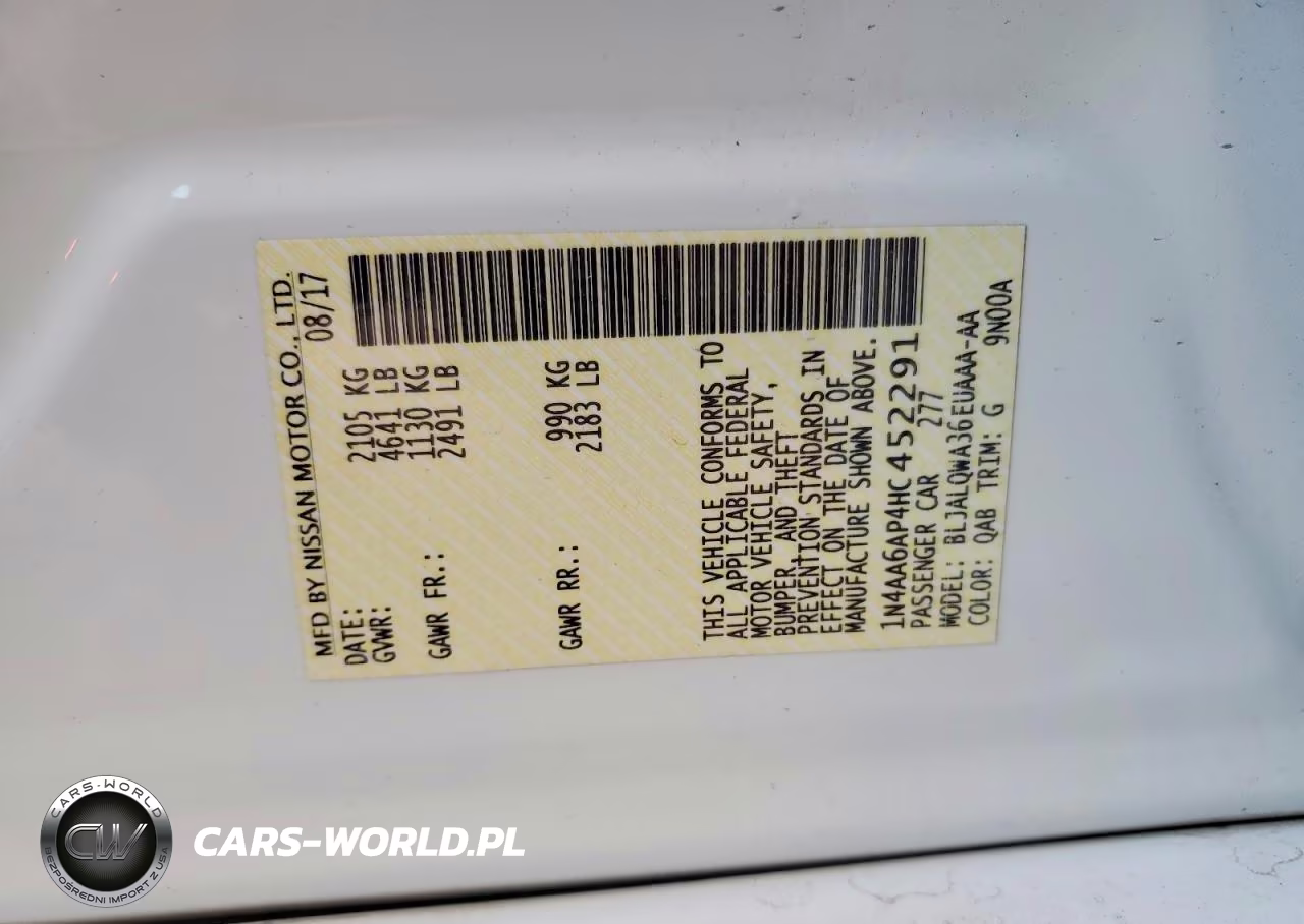 2017 Nissan Maxima VIN:1N4AA6AP4HC452291 - 13