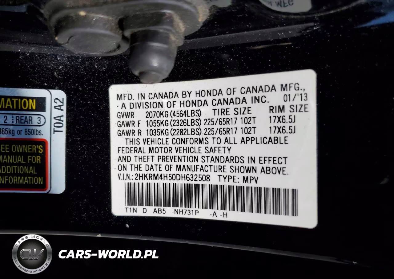 2013 Honda Cr-V Ex VIN:2HKRM4H50DH632508 - 13