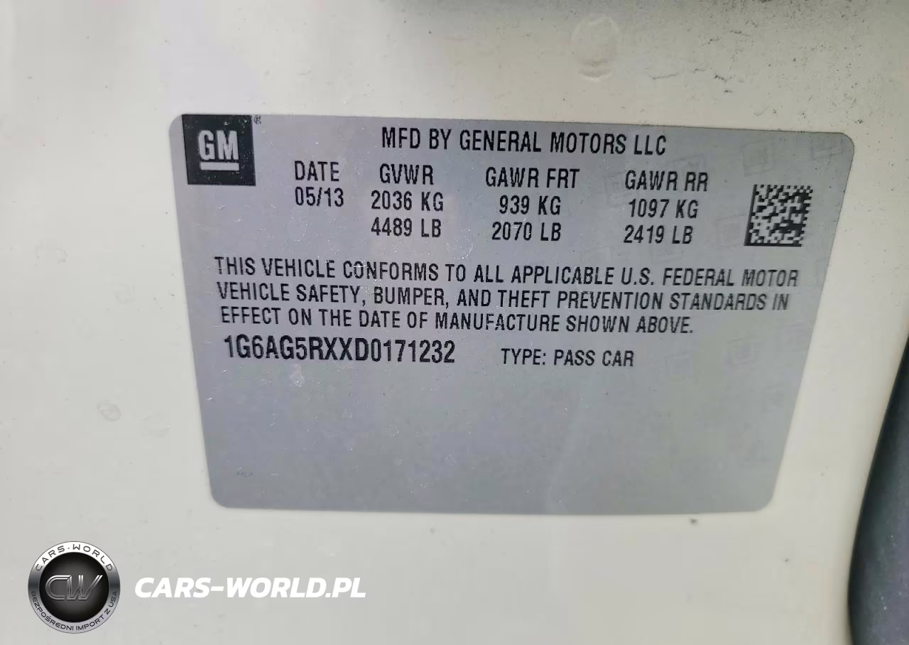 2013 Cadillac Ats VIN:1G6AG5RXXD0171232 - 12