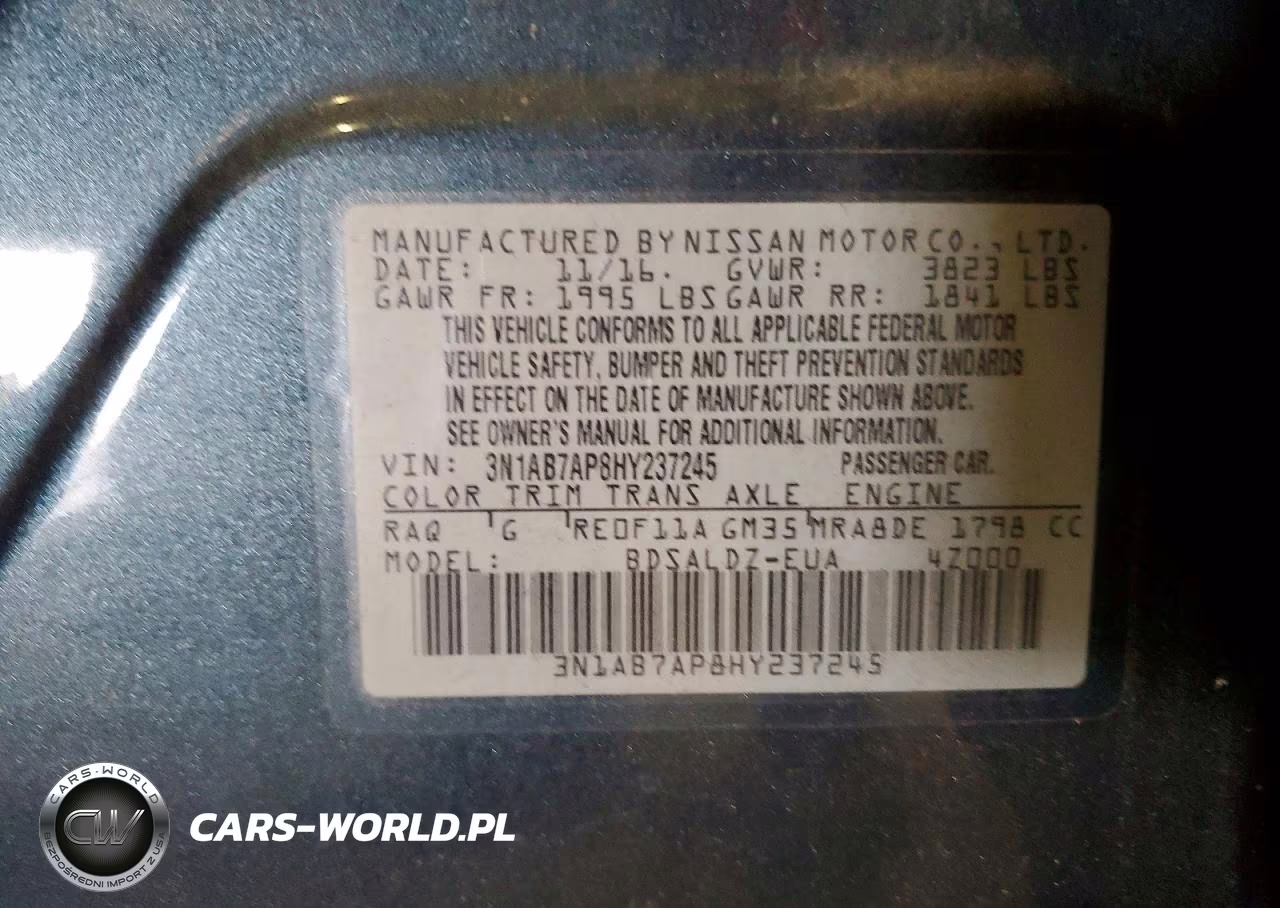 2017 Nissan Sentra Sv VIN:3N1AB7AP8HY237245 - 12