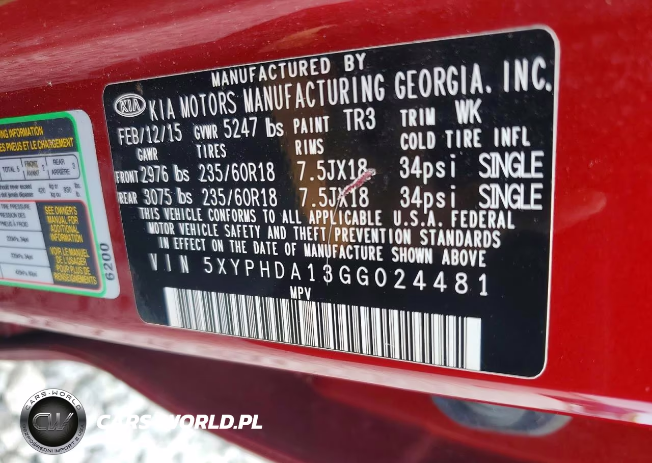 2016 Kia Sorento Ex VIN:5XYPHDA13GG024481 - 13